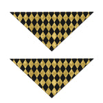 Black And Gold Harlequin Pattern Print Dog Bandana