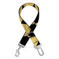 Black And Gold Harlequin Pattern Print Dog Seat Belt
