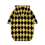 Black And Gold Harlequin Pattern Print Dog Zip Up Hoodie