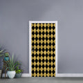 Black And Gold Harlequin Pattern Print Door Sticker
