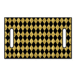 Black And Gold Harlequin Pattern Print Golf Cart Seat Cover
