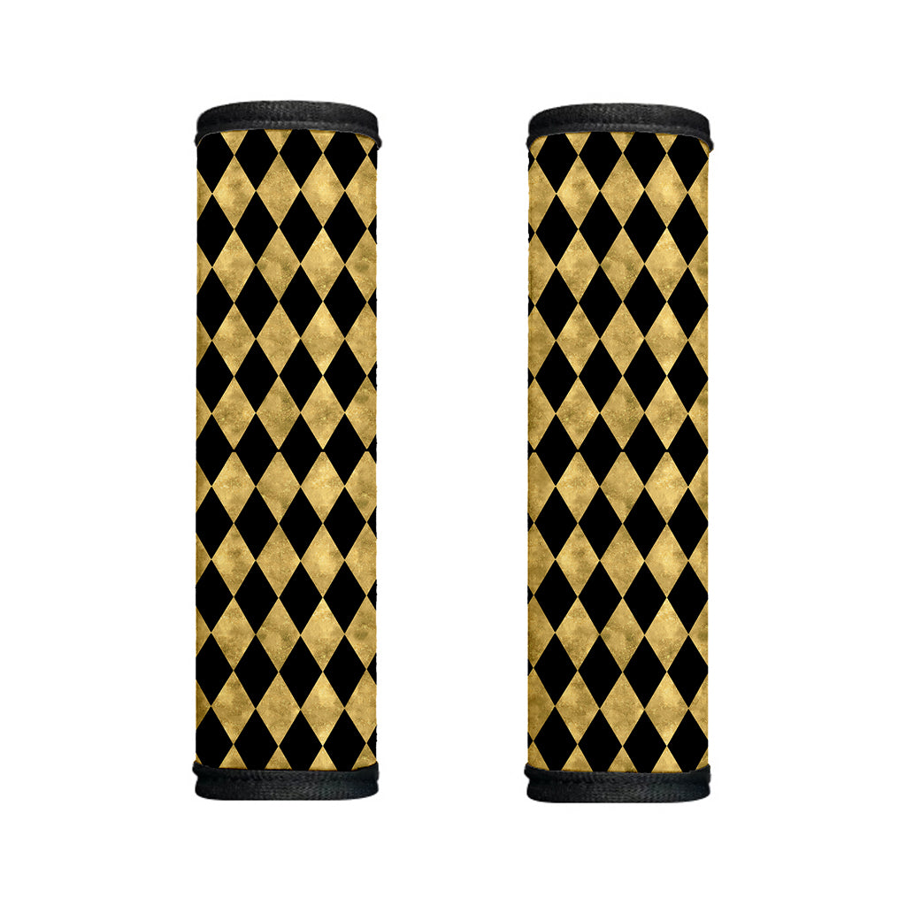 Black And Gold Harlequin Pattern Print Handle Covers