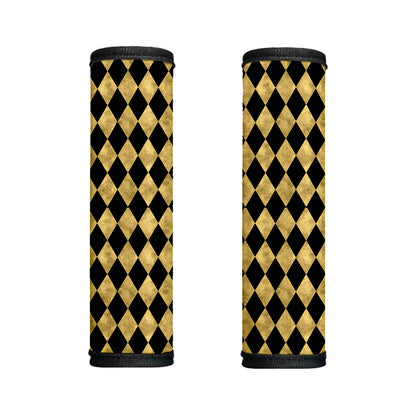 Black And Gold Harlequin Pattern Print Handle Covers