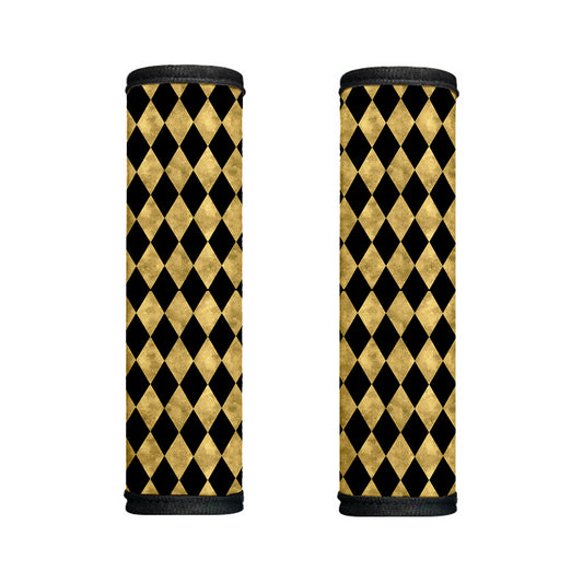 Black And Gold Harlequin Pattern Print Handle Covers