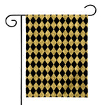 Black And Gold Harlequin Pattern Print House Flag
