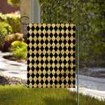 Black And Gold Harlequin Pattern Print House Flag