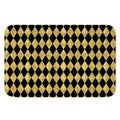 Black And Gold Harlequin Pattern Print Indoor Door Mat
