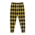 Black And Gold Harlequin Pattern Print Jogger Pants
