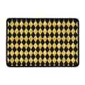Black And Gold Harlequin Pattern Print Kitchen Mat