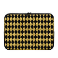 Black And Gold Harlequin Pattern Print Laptop Sleeve