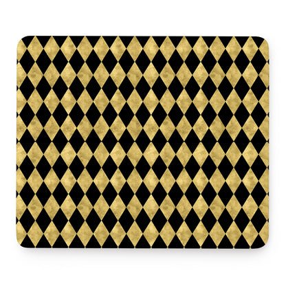 Black And Gold Harlequin Pattern Print Mouse Pad