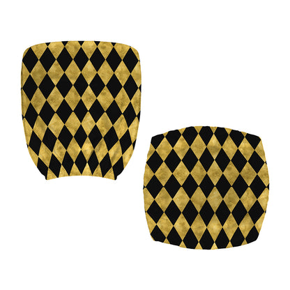 Black And Gold Harlequin Pattern Print Office Chair Cover
