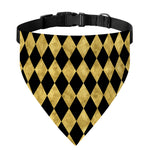 Black And Gold Harlequin Pattern Print Over The Collar Dog Bandana