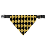 Black And Gold Harlequin Pattern Print Over The Collar Dog Bandana