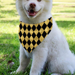 Black And Gold Harlequin Pattern Print Over The Collar Dog Bandana