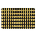Black And Gold Harlequin Pattern Print Polyester Doormat