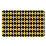 Black And Gold Harlequin Pattern Print Polyester Doormat