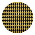 Black And Gold Harlequin Pattern Print Round Blanket