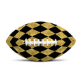 Black And Gold Harlequin Pattern Print Rugby Ball