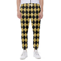 Black And Gold Harlequin Pattern Print Joggers