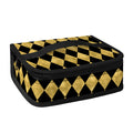 Black And Gold Harlequin Pattern Print Small Lunch Bag