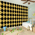 Black And Gold Harlequin Pattern Print Wall Sticker