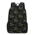 Black And Gold Japanese Tiger Print 17 Inch Backpack