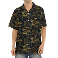Black And Gold Japanese Tiger Print Aloha Shirt
