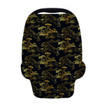 Black And Gold Japanese Tiger Print Baby Seat Cover