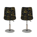 Black And Gold Japanese Tiger Print Bar Stool Covers