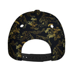 Black And Gold Japanese Tiger Print Baseball Cap