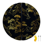 Black And Gold Japanese Tiger Print Basketball