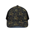 Black And Gold Japanese Tiger Print Black Mesh Trucker Hat