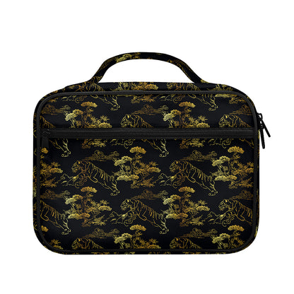 Black And Gold Japanese Tiger Print Briefcase Bible Bag