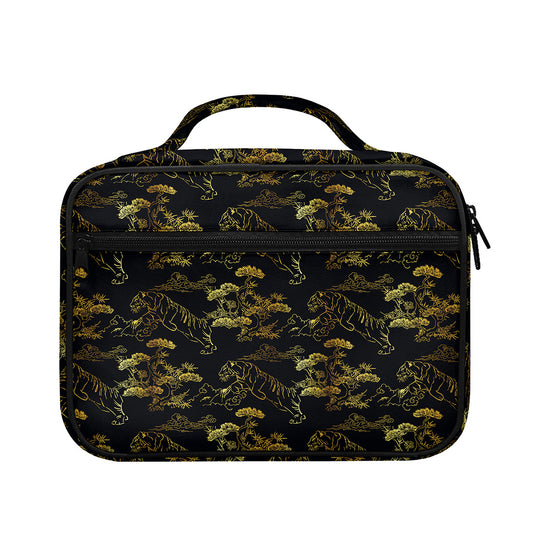 Black And Gold Japanese Tiger Print Briefcase Bible Bag