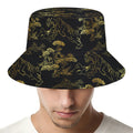 Black And Gold Japanese Tiger Print Bucket Hat
