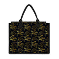 Black And Gold Japanese Tiger Print Canvas Tote Bag