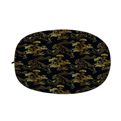 Black And Gold Japanese Tiger Print Car Side Mirror Covers