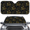 Black And Gold Japanese Tiger Print Car Windshield Sun Shade