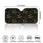 Black And Gold Japanese Tiger Print Car Windshield Sun Shade