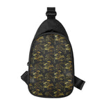 Black And Gold Japanese Tiger Print Chest Bag