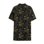 Black And Gold Japanese Tiger Print Cotton Hawaiian Shirt