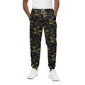 Black And Gold Japanese Tiger Print Cotton Sweatpants