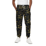 Black And Gold Japanese Tiger Print Cotton Pants