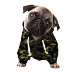 Black And Gold Japanese Tiger Print Dog Zip Up Hoodie