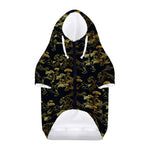 Black And Gold Japanese Tiger Print Dog Zip Up Hoodie