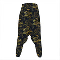 Black And Gold Japanese Tiger Print Hammer Pants