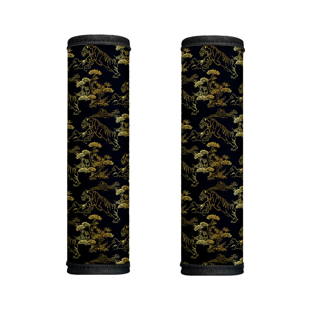 Black And Gold Japanese Tiger Print Handle Covers