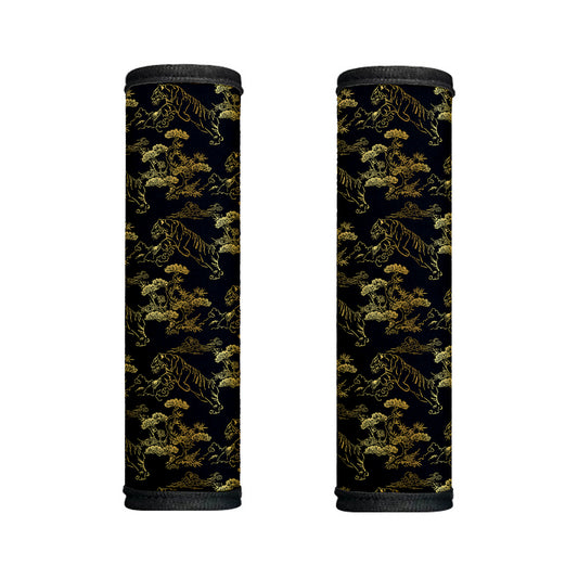 Black And Gold Japanese Tiger Print Handle Covers