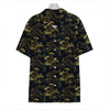 Black And Gold Japanese Tiger Print Hawaiian Shirt